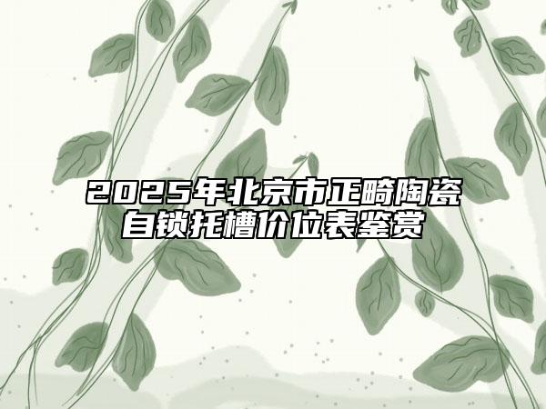 2025年北京市正畸陶瓷自鎖托槽價位表鑒賞