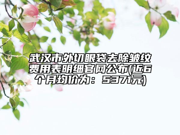 武漢市外切眼袋去除皺紋費用表明細(xì)官網(wǎng)公布(近6個月均價為：5371元)