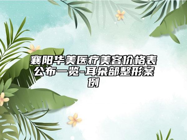 襄陽華美醫(yī)療美容價(jià)格表公布一覽-耳朵部整形案例