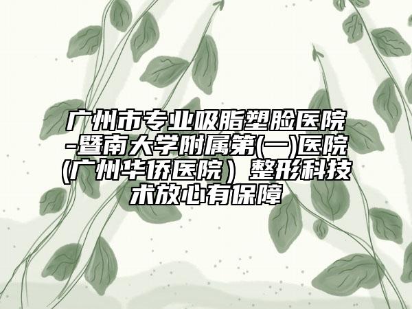 廣州市專(zhuān)業(yè)吸脂塑臉醫(yī)院-暨南大學(xué)附屬第(一)醫(yī)院(廣州華僑醫(yī)院）整形科技術(shù)放心有保障
