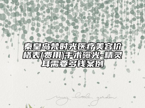 秦皇島梵時光醫(yī)療美容價格表(費用)手術曝光-精靈耳需要多錢案例