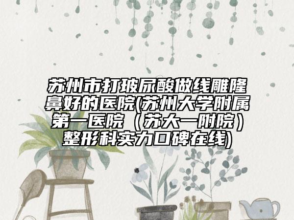 蘇州市打玻尿酸做線雕隆鼻好的醫(yī)院(蘇州大學(xué)附屬第一醫(yī)院（蘇大一附院）整形科實力口碑在線)