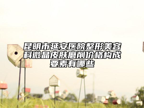 昆明市延安醫(yī)院整形美容科微晶皮膚磨削價(jià)格構(gòu)成要素有哪些