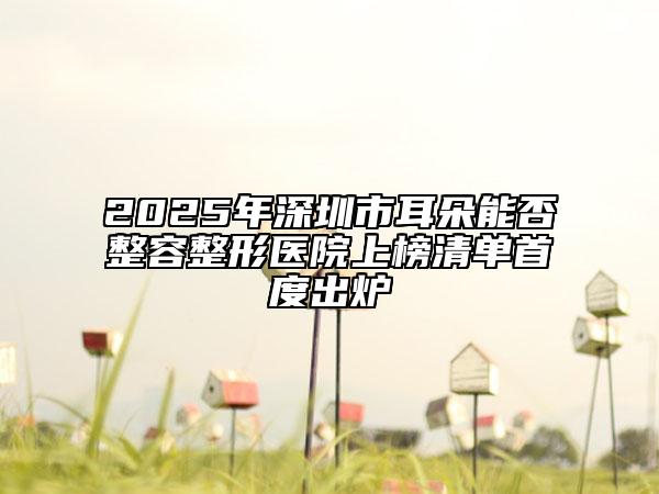 2025年深圳市耳朵能否整容整形醫(yī)院上榜清單首度出爐
