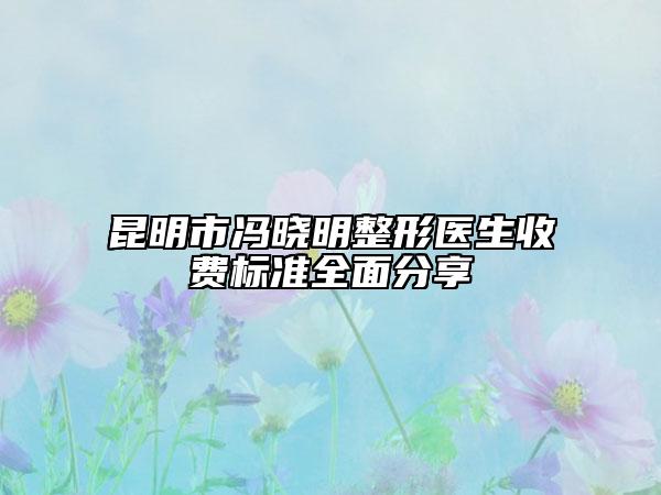 昆明市馮曉明整形醫(yī)生收費標(biāo)準(zhǔn)全面分享