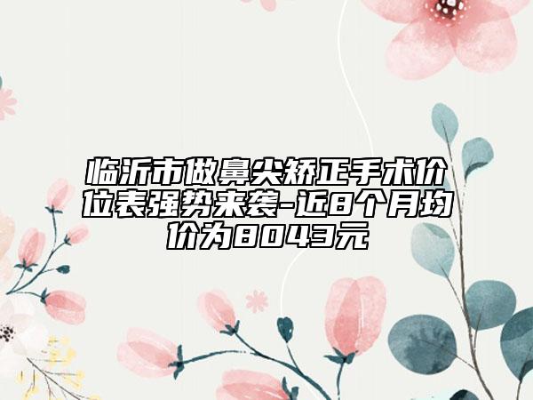 臨沂市做鼻尖矯正手術(shù)價位表強勢來襲-近8個月均價為8043元