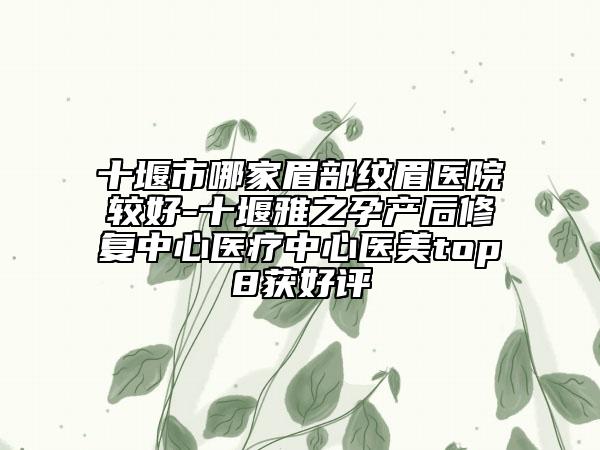 十堰市哪家眉部紋眉醫(yī)院較好-十堰雅之孕產(chǎn)后修復(fù)中心醫(yī)療中心醫(yī)美top8獲好評