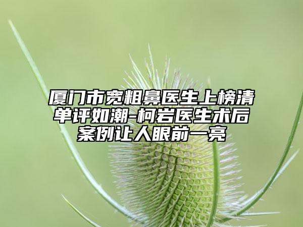 廈門市寬粗鼻醫(yī)生上榜清單評如潮-柯巖醫(yī)生術后案例讓人眼前一亮