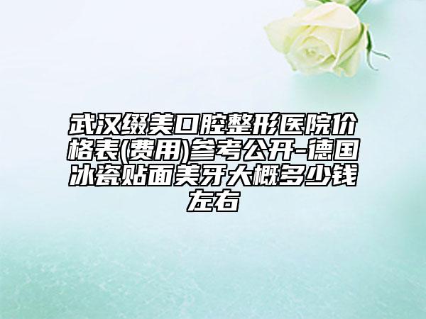 武漢綴美口腔整形醫(yī)院價(jià)格表(費(fèi)用)參考公開(kāi)-德國(guó)冰瓷貼面美牙大概多少錢左右