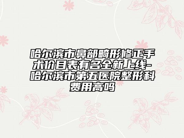哈爾濱市鼻部畸形修正手術(shù)價目表有名全新上線-哈爾濱市第五醫(yī)院整形科費用高嗎