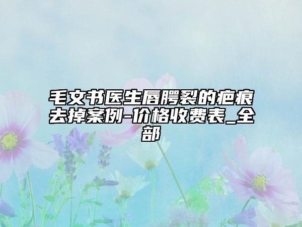 毛文書醫(yī)生唇腭裂的疤痕去掉案例-價(jià)格收費(fèi)表_全部