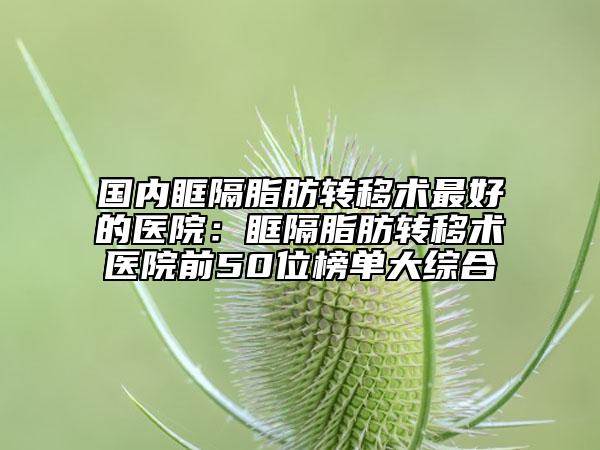國(guó)內(nèi)眶隔脂肪轉(zhuǎn)移術(shù)最好的醫(yī)院：眶隔脂肪轉(zhuǎn)移術(shù)醫(yī)院前50位榜單大綜合