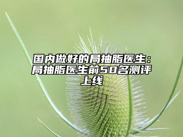 國內(nèi)做好的局抽脂醫(yī)生：局抽脂醫(yī)生前50名測評上線
