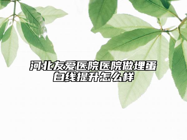 河北友愛醫(yī)院醫(yī)院做埋蛋白線提升怎么樣