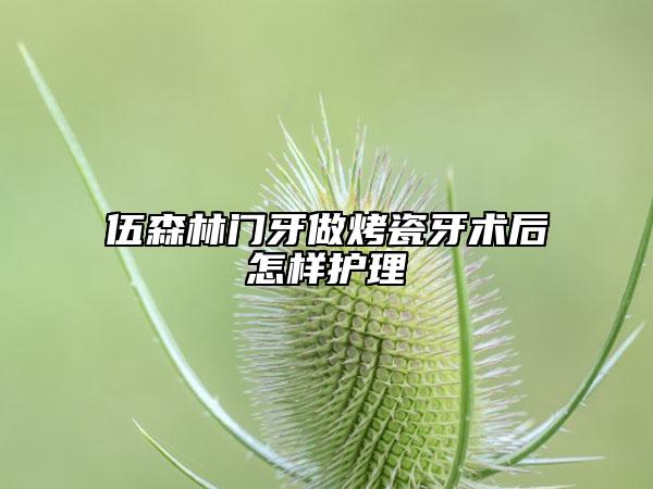 伍森林門牙做烤瓷牙術(shù)后怎樣護(hù)理