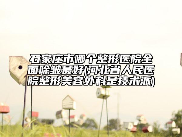 石家莊市哪個(gè)整形醫(yī)院全面除皺最好(河北省人民醫(yī)院整形美容外科是技術(shù)派)