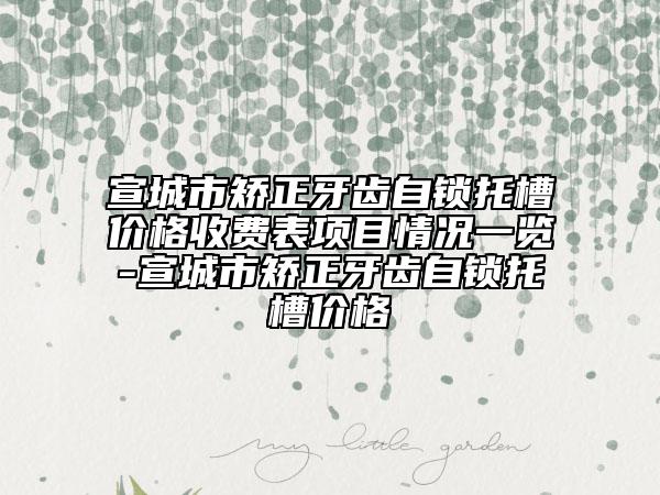 宣城市矯正牙齒自鎖托槽價格收費(fèi)表項目情況一覽-宣城市矯正牙齒自鎖托槽價格