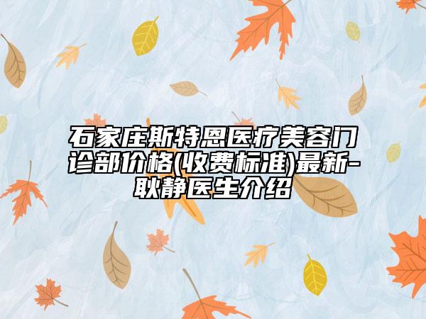 石家莊斯特恩醫(yī)療美容門診部?jī)r(jià)格(收費(fèi)標(biāo)準(zhǔn))最新-耿靜醫(yī)生介紹