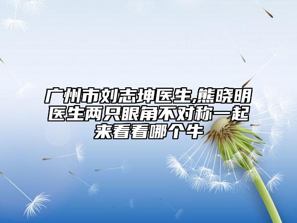 廣州市劉志坤醫(yī)生,熊曉明醫(yī)生兩只眼角不對(duì)稱一起來(lái)看看哪個(gè)牛