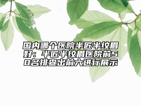 國內(nèi)哪個(gè)醫(yī)院半匠半紋眉好：半匠半紋眉醫(yī)院前50名排查出前六進(jìn)行展示