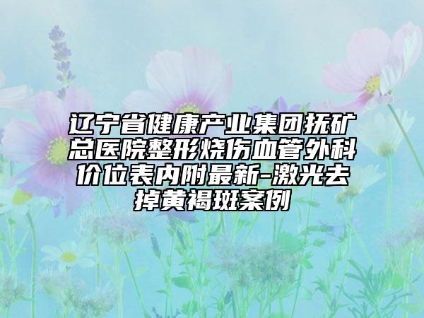 遼寧省健康產(chǎn)業(yè)集團(tuán)撫礦總醫(yī)院整形燒傷血管外科價(jià)位表內(nèi)附最新-激光去掉黃褐斑案例