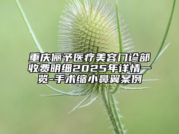 重慶儷予醫(yī)療美容門診部收費明細2025年詳情一覽-手術(shù)縮小鼻翼案例