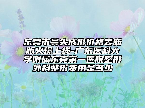 東莞市鼻尖成形價格表新版火爆上線-廣東醫(yī)科大學(xué)附屬東莞第一醫(yī)院整形外科整形費(fèi)用是多少