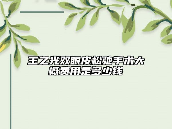 王之光雙眼皮松弛手術(shù)大概費用是多少錢