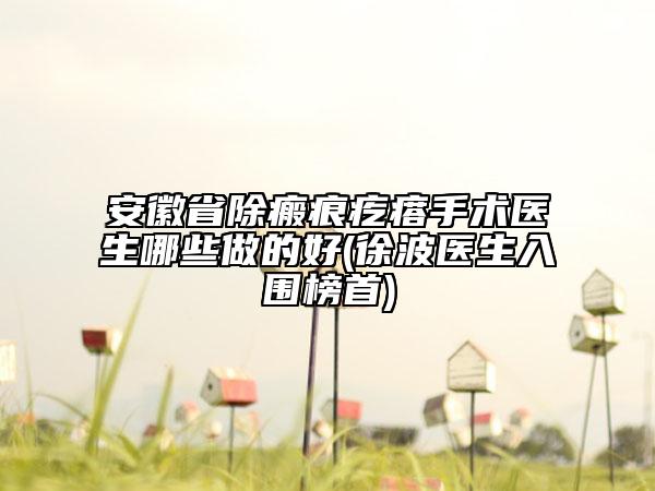 安徽省除瘢痕疙瘩手術(shù)醫(yī)生哪些做的好(徐波醫(yī)生入圍榜首)