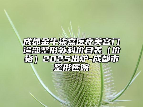 成都金牛柒熹醫(yī)療美容門診部整形外科價(jià)目表（價(jià)格）2025出爐-成都市整形醫(yī)院