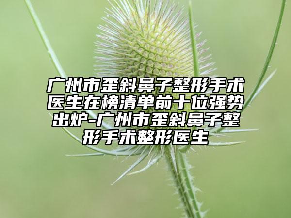 廣州市歪斜鼻子整形手術(shù)醫(yī)生在榜清單前十位強(qiáng)勢出爐-廣州市歪斜鼻子整形手術(shù)整形醫(yī)生
