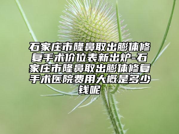 石家莊市隆鼻取出膨體修復(fù)手術(shù)價位表新出爐-石家莊市隆鼻取出膨體修復(fù)手術(shù)醫(yī)院費用大概是多少錢呢
