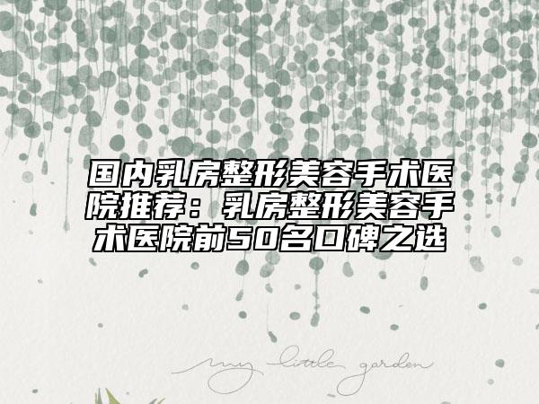 國內(nèi)乳房整形美容手術(shù)醫(yī)院推薦：乳房整形美容手術(shù)醫(yī)院前50名口碑之選