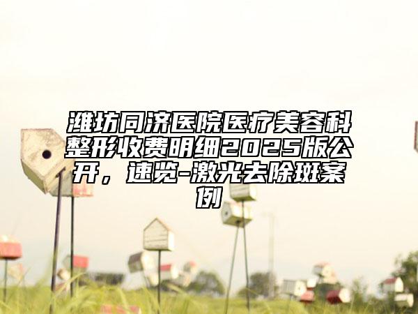 濰坊同濟(jì)醫(yī)院醫(yī)療美容科整形收費(fèi)明細(xì)2025版公開，速覽-激光去除斑案例