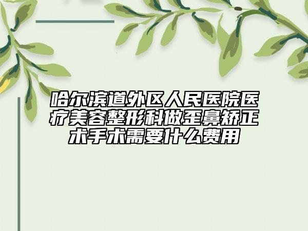 哈爾濱道外區(qū)人民醫(yī)院醫(yī)療美容整形科做歪鼻矯正術手術需要什么費用