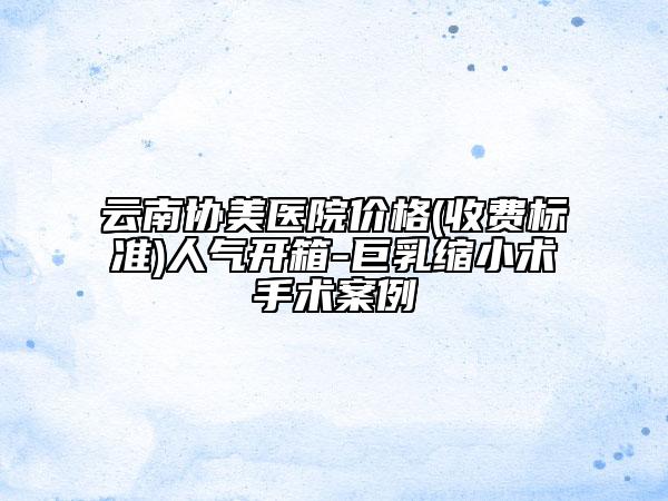 云南協(xié)美醫(yī)院價(jià)格(收費(fèi)標(biāo)準(zhǔn))人氣開(kāi)箱-巨乳縮小術(shù)手術(shù)案例