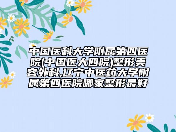 中國醫(yī)科大學附屬第四醫(yī)院(中國醫(yī)大四院)整形美容外科,遼寧中醫(yī)藥大學附屬第四醫(yī)院哪家整形最好