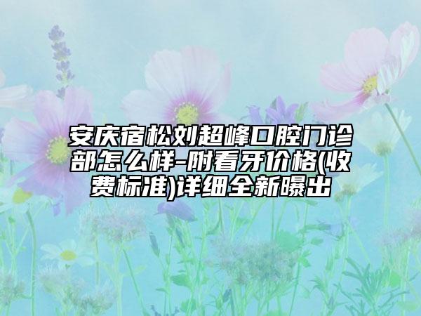 安慶宿松劉超峰口腔門診部怎么樣-附看牙價(jià)格(收費(fèi)標(biāo)準(zhǔn))詳細(xì)全新曝出