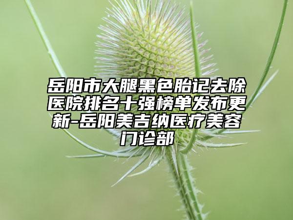 岳陽市大腿黑色胎記去除醫(yī)院排名十強榜單發(fā)布更新-岳陽美吉納醫(yī)療美容門診部