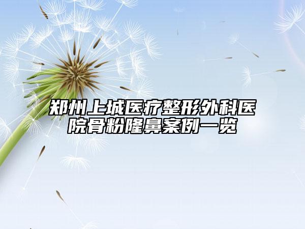 鄭州上城醫(yī)療整形外科醫(yī)院骨粉隆鼻案例一覽