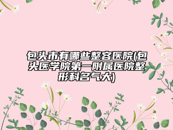 包頭市有哪些整容醫(yī)院(包頭醫(yī)學院第一附屬醫(yī)院整形科名氣大)