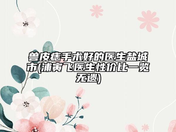 獸皮痣手術好的醫(yī)生鹽城市(浦寅飛醫(yī)生性價比一覽無遺)