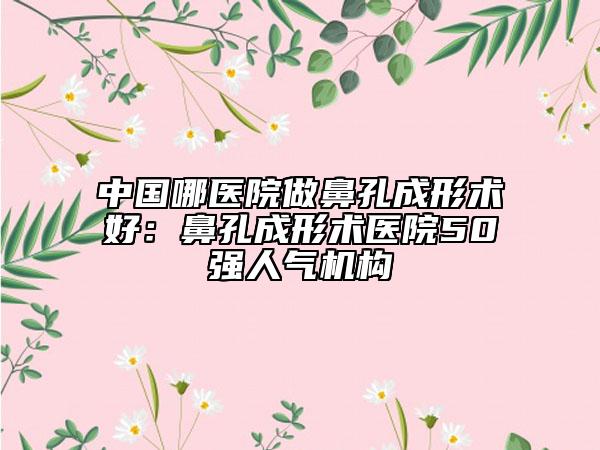 中國哪醫(yī)院做鼻孔成形術(shù)好：鼻孔成形術(shù)醫(yī)院50強人氣機構(gòu)