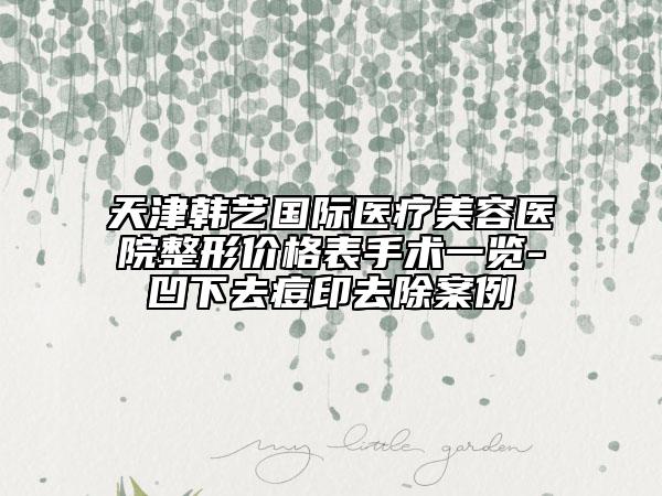 天津韓藝國際醫(yī)療美容醫(yī)院整形價(jià)格表手術(shù)一覽-凹下去痘印去除案例
