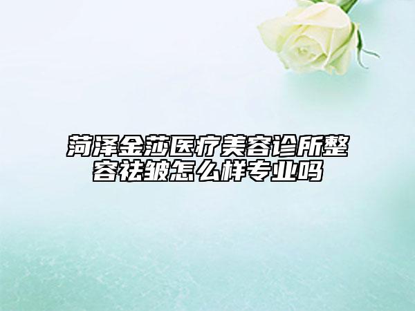 菏澤金莎醫(yī)療美容診所整容祛皺怎么樣專業(yè)嗎