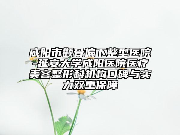 咸陽市顴骨偏下整型醫(yī)院-延安大學咸陽醫(yī)院醫(yī)療美容整形科機構口碑與實力雙重保障