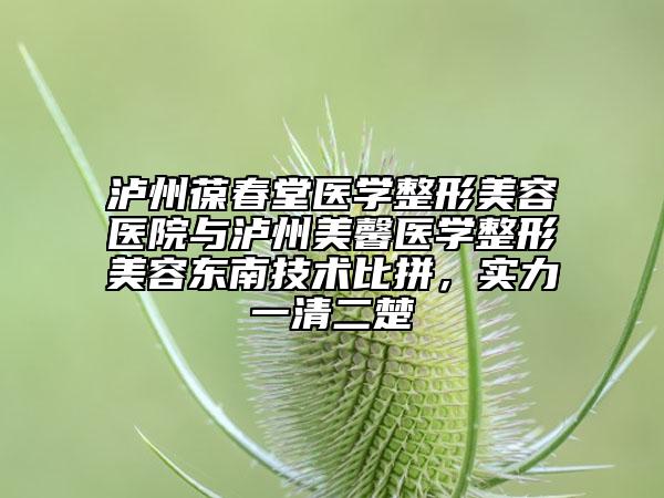 瀘州葆春堂醫(yī)學(xué)整形美容醫(yī)院與瀘州美馨醫(yī)學(xué)整形美容東南技術(shù)比拼，實(shí)力一清二楚