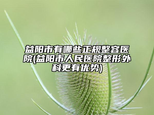 益陽市有哪些正規(guī)整容醫(yī)院(益陽市人民醫(yī)院整形外科更有優(yōu)勢)