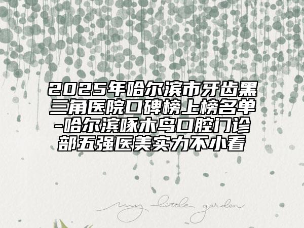 2025年哈爾濱市牙齒黑三角醫(yī)院口碑榜上榜名單-哈爾濱啄木鳥口腔門診部五強(qiáng)醫(yī)美實(shí)力不小看