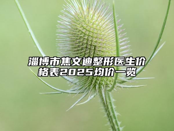 淄博市焦文迪整形醫(yī)生價(jià)格表2025均價(jià)一覽